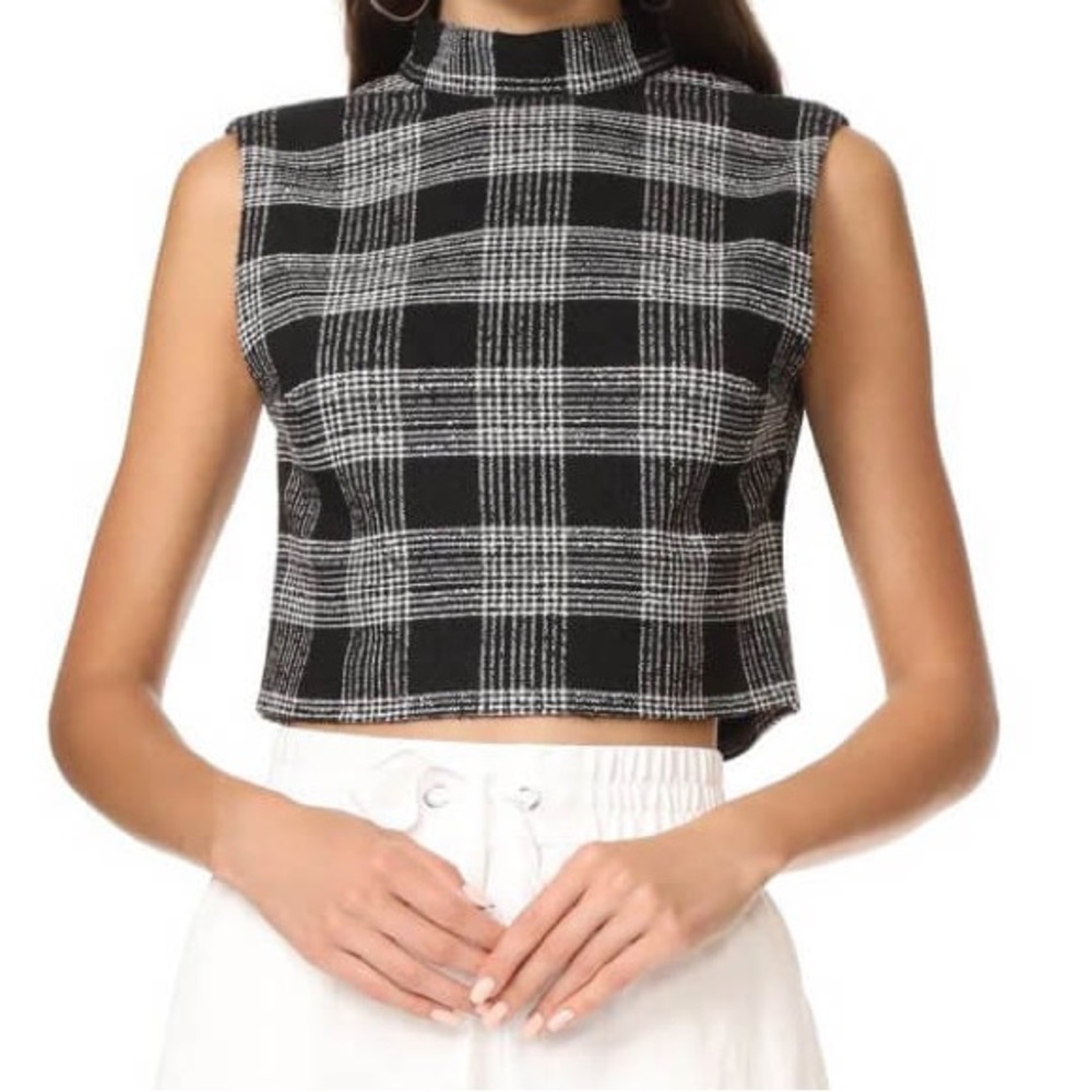 Alice and Olivia Sleeveless Mockneck Top